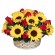 Cesta de 12 Rosas rojas Grande más 10 Girasoles