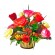 Canastillo Pequeño Con 12 Rosas y Flores mix