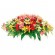 Arreglo de floral para condolencias en forma de ovalo con 24 rosas rojas y 20 varas de Liliums multicolores