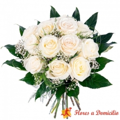 Ramo de 12 rosas Blancas para Condolencias