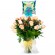 Florero con 24 Rosas Damasco para Nacimiento + Globo es un Niño