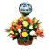 Cesta Para Cumpleaños 12 rosas más astromelias gerberas liliums y flores mix más + globo