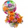 Cesta de Flores Cumpleaños Mediano con rosas y liliums naranjos + Peluche + Globo