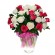 Florero con 24 Rosas Rosadas y Rojas