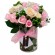 Florero de 24 Rosas Rosadas y blancas más Hipericos verdes