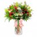 Florero con 10 Astromelias Rojas más hipéricos Solidagos Rústicas y Eucaliptos