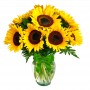 Florero Con 10 Girasoles más mix