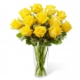Florero de 12 Rosas Amarillas