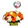 Cesta de Flores para Cumpleaños con Globo