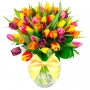 Florero Con 50 Tulipanes Mix Colores