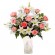 Florero con 10 Lilium Blancos y 12 Rosas Rosadas