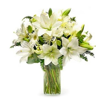 Florero Condolencias Lilums Blanco
