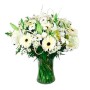Florero de Flores  Gerberas y Lilums Blancos para condolencias