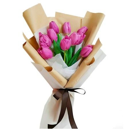 Ramo de flores 10 Tulipanes Rosados