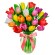 Florero Con 20 Tulipanes Amarillos y Rosados Mix