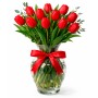 Florero con 10 Tulipanes Rojos