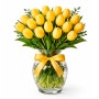 Florero Con 20 Tulipanes Color Amarillos