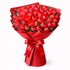 Ramo de 40 Tulipanes Rojos