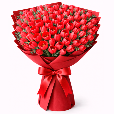 Ramo de 60 Tulipanes Rojos