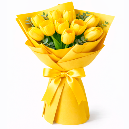 Ramo de 10 Tulipanes Amarillos