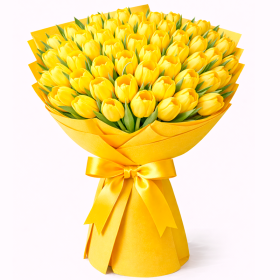 Ramo de 50 Tulipanes Amarillos