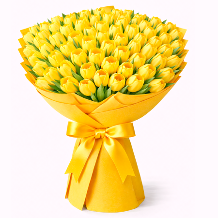 Ramo de 60 Tulipanes Amarillos