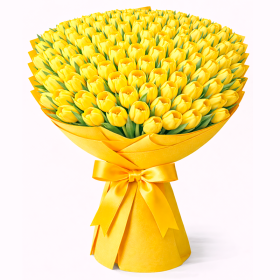 Ramo de 100 Tulipanes Amarillos
