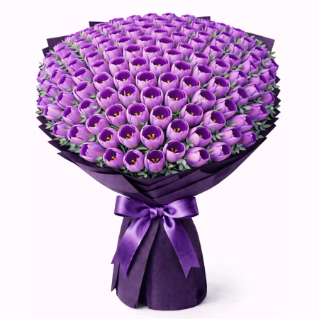 Ramo de 90 Tulipanes Morados