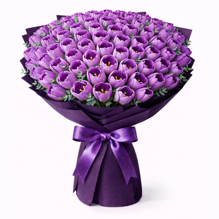 Ramo de 50 Tulipanes Morados