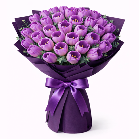 Ramo de 30 Tulipanes Morados