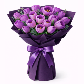 Ramo de 20 Tulipanes Morados