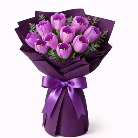 Ramo de 10 Tulipanes Morados