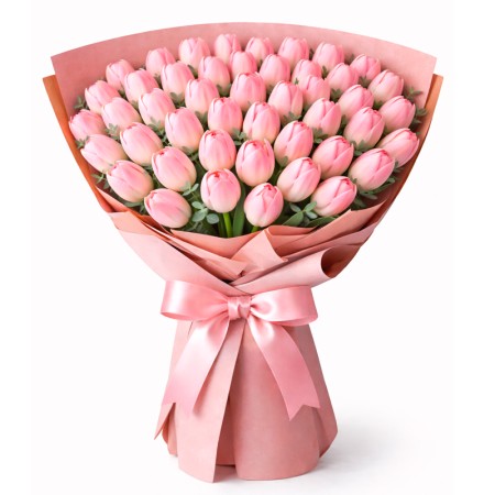Ramo de 50 Tulipanes Rosados