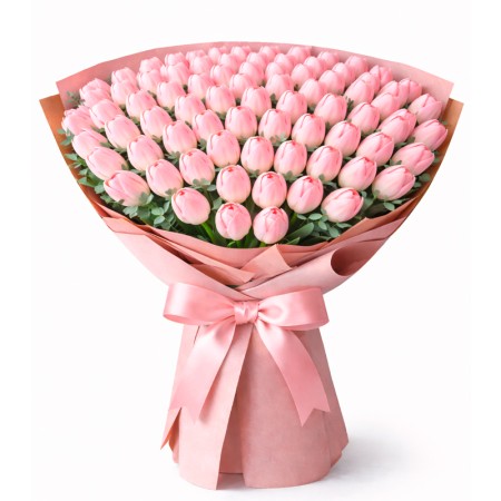 Ramo de 100 Tulipanes Rosados