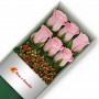 CAJA DE 6 ROSAS ROSADAS