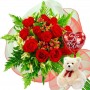 Oferta Ramo 12 Rosas Rojas + Globo y Peluche