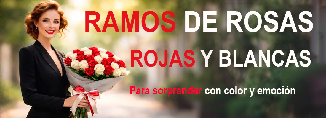 Ramos de Rosas Rojas y Blancas