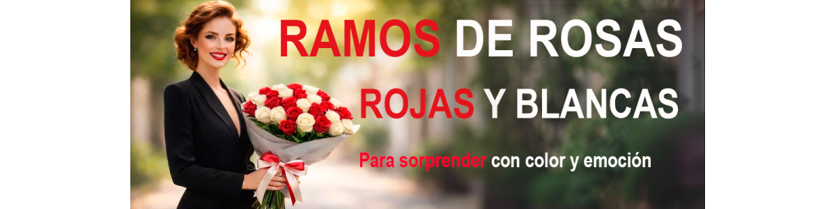 Ramos de Rosas Rojas y Blancas